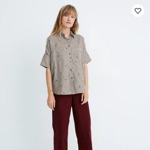 NWOT Madewell Embroidered Gingham Courier Shirt